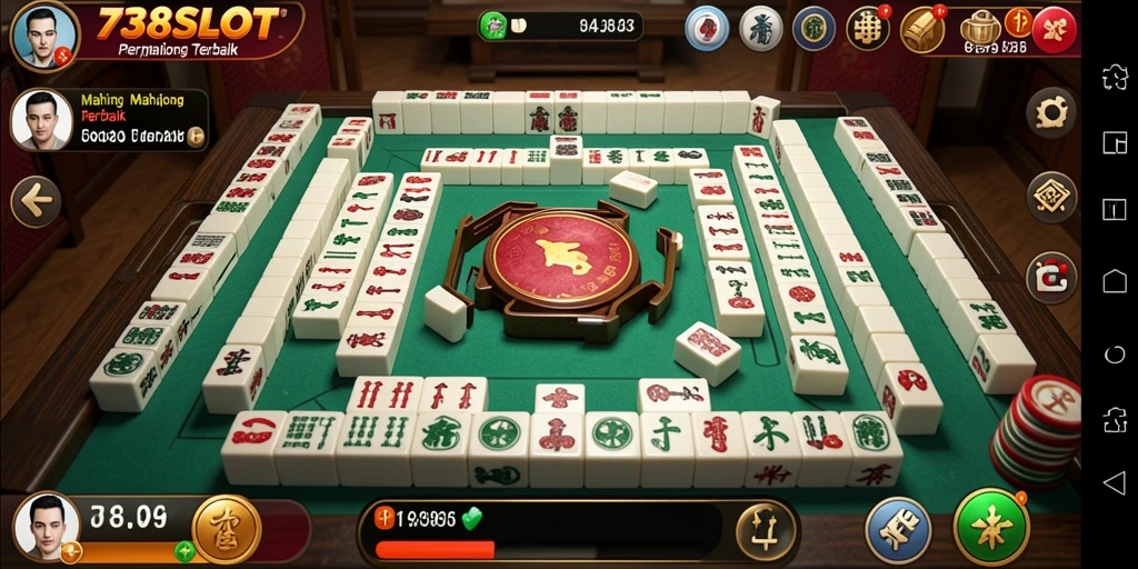 Screenshot gameplay 738SLOT yang menampilkan keseruan bermain Mahjong.