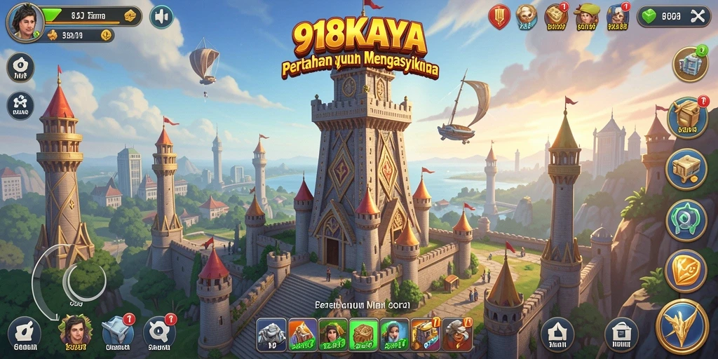 Tampilan gameplay menegangkan di 918KAYA dengan strategi menara yang mendalam.