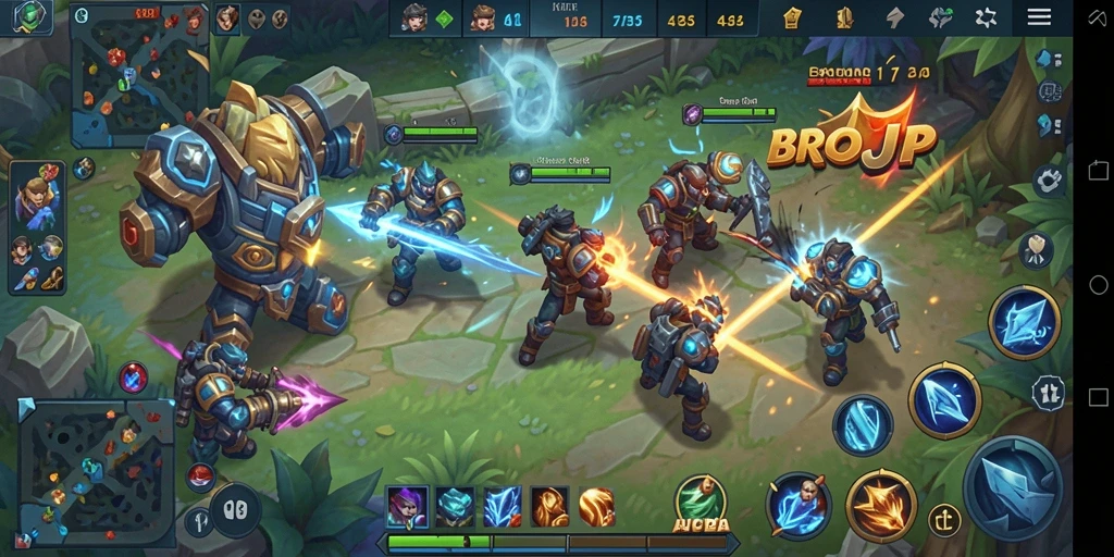 Tampilan gameplay BROJP yang menarik dan seru dalam pertempuran MOBA.