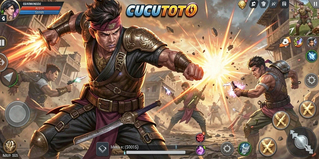 Gameplay seru CUCUTOTO dengan aksi bertarung yang intens.
