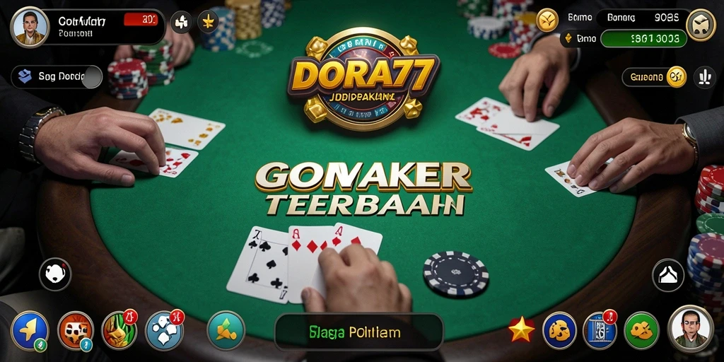 Screenshot utama DORA77 menampilkan gameplay Poker yang seru dan interaktif.