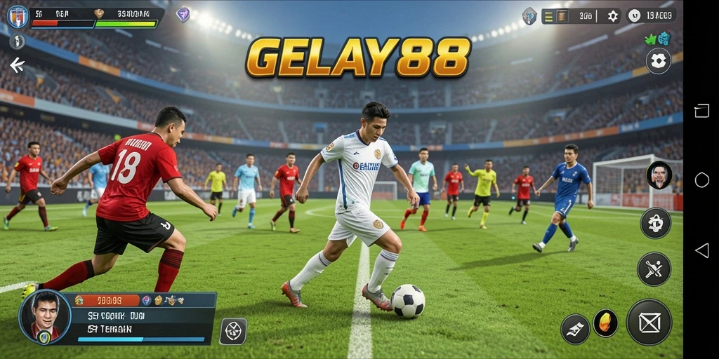 Gameplay menarik dari aplikasi sepak bola GELAY88.