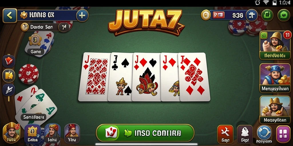 Screenshot gameplay <strong>JUTA7</strong> yang menampilkan keseruan bermain Domino.