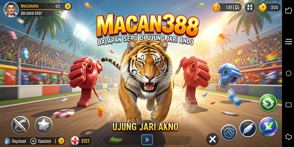 Tampilan gameplay balapan yang menegangkan di MACAN388.