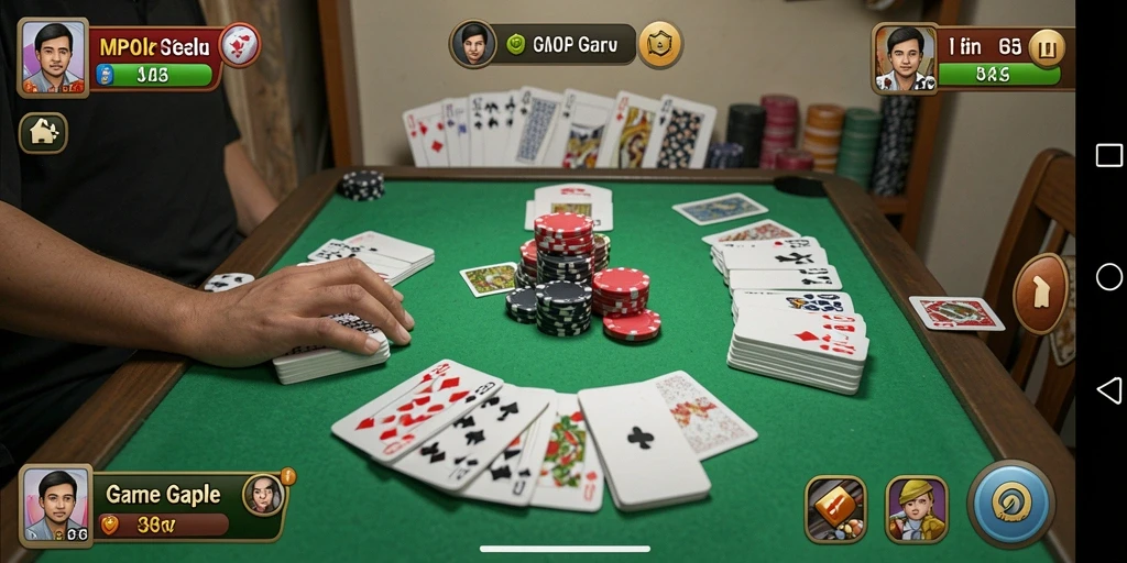 Tampilan gameplay Gaple yang seru dan menantang di MPOID.