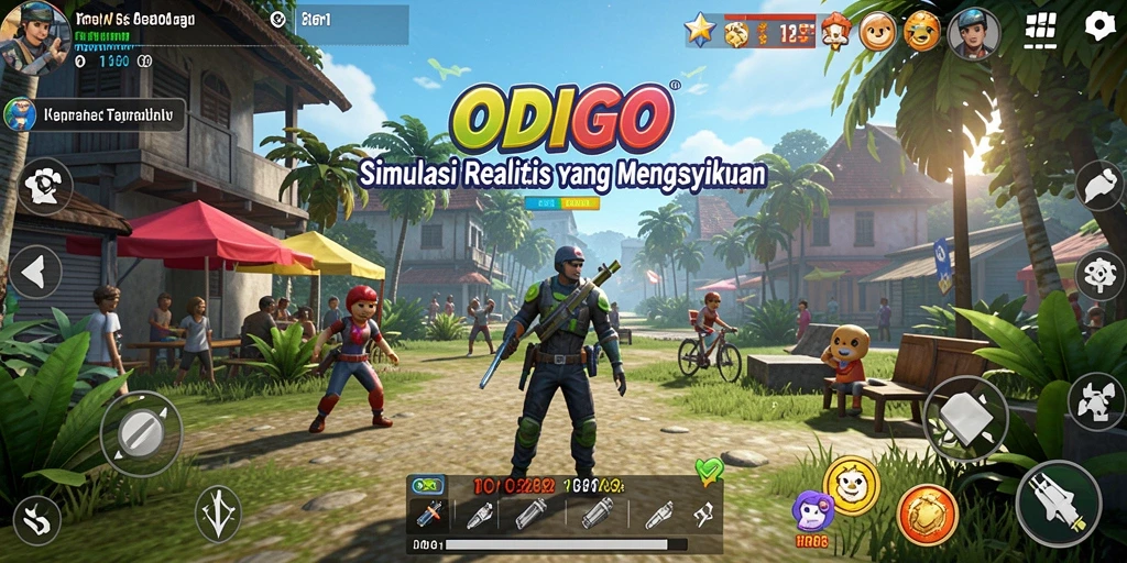 Screenshot ODDIGO menunjukkan gameplay simulasi yang menarik dan dinamis.