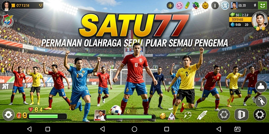 Screenshot SATU77 menunjukkan aksi seru dalam permainan olahraga.