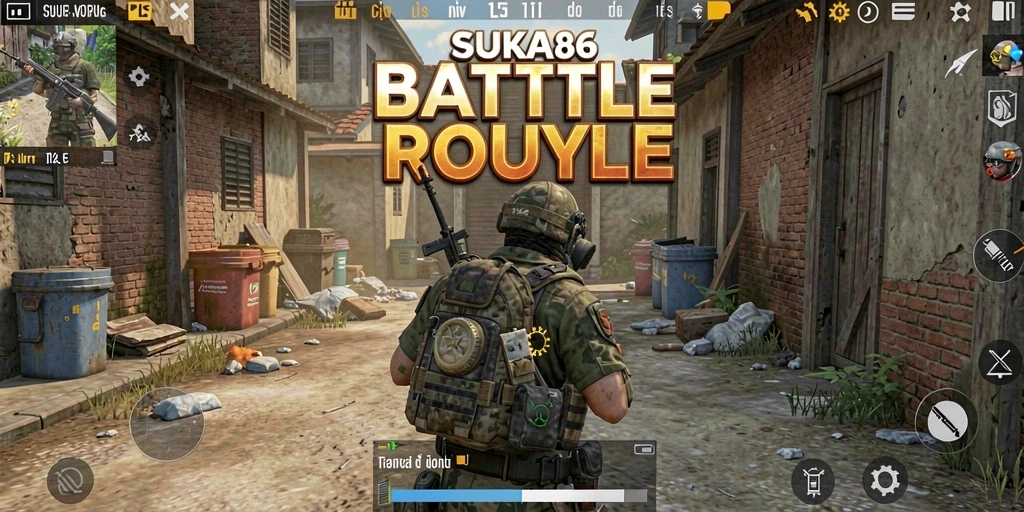 Screenshot utama SUKA86 dengan tampilan gameplay Battle Royale yang mendebarkan.