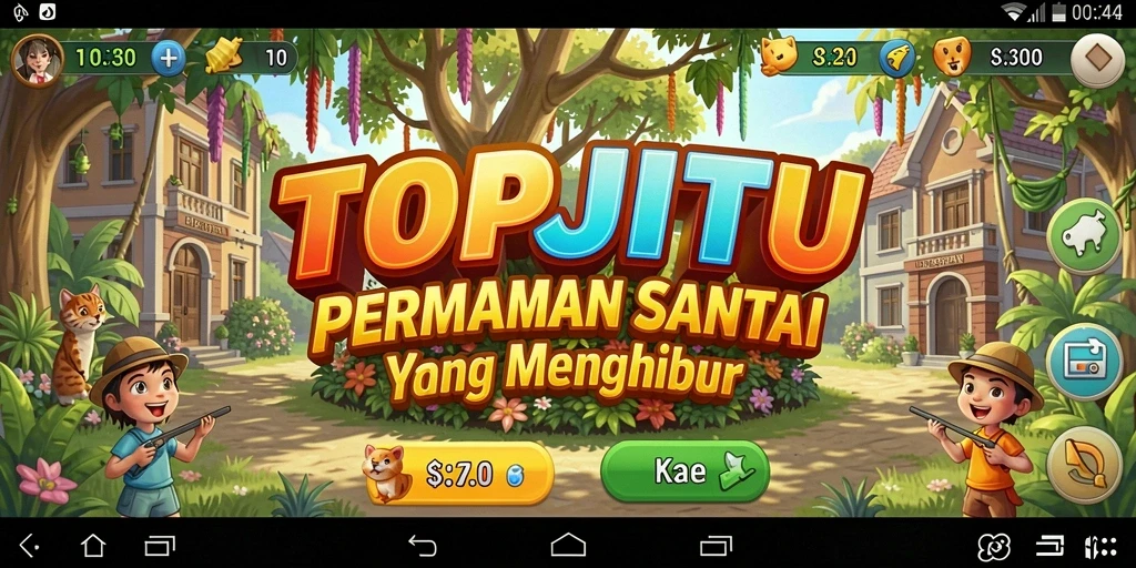 Tampilan gameplay <strong>TOPJITU</strong> dengan desain yang cerah dan menarik.