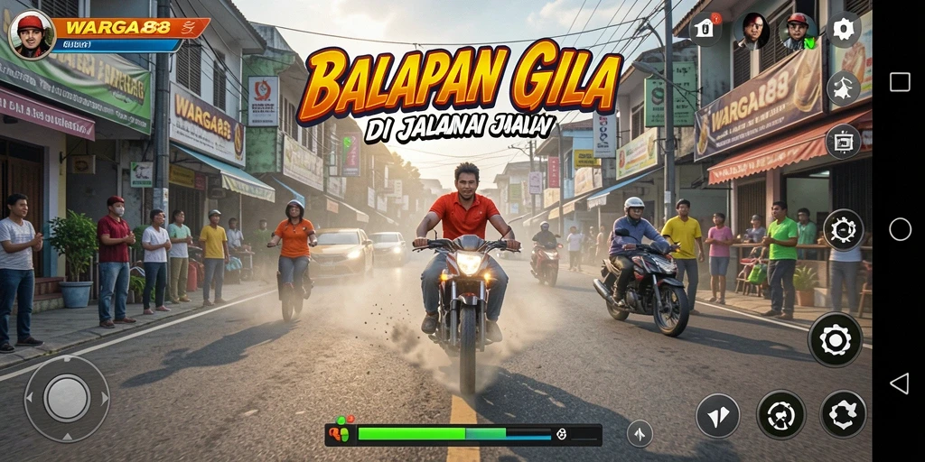 Tampilan menegangkan dari balapan motor di WARGA88.