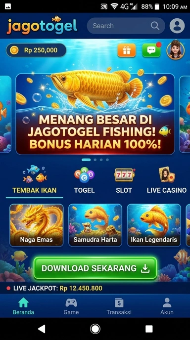 Pengguna sedang mengakses JagoTogel untuk mengunduh aplikasi.